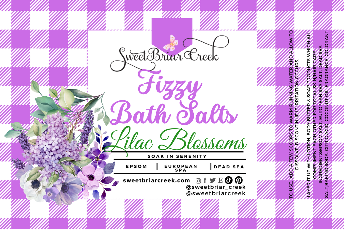 Lilac Blossoms Fizzy Bath Salt Soak