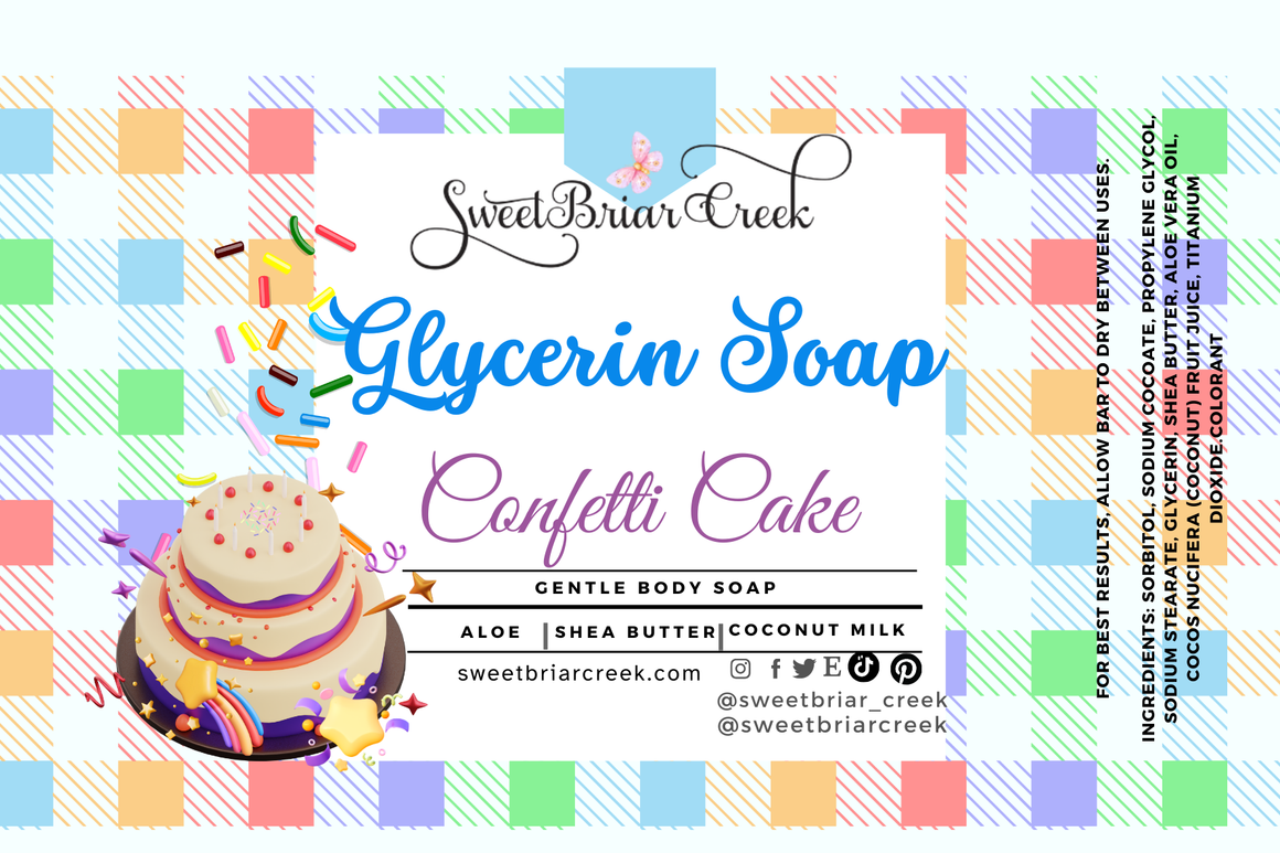 Confetti Cake Glycerin Soap Bar