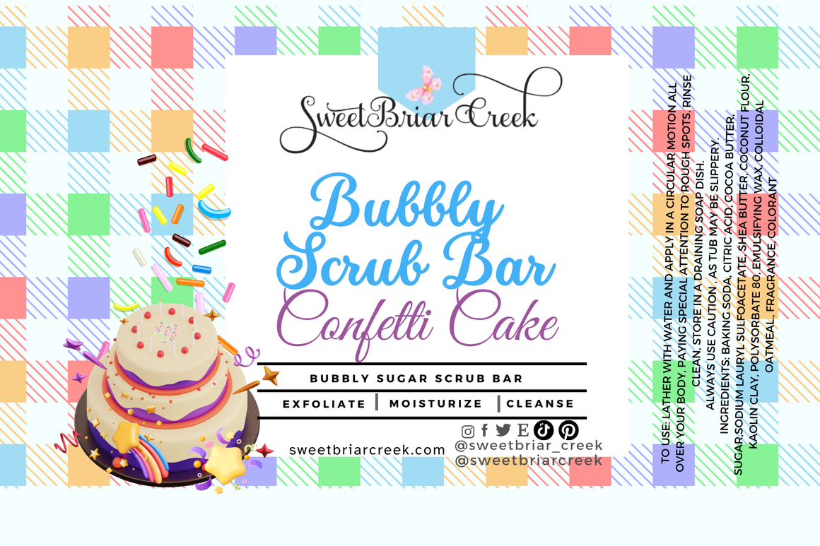 Confetti Cake Coffee Bubbly Scrub Body Bars