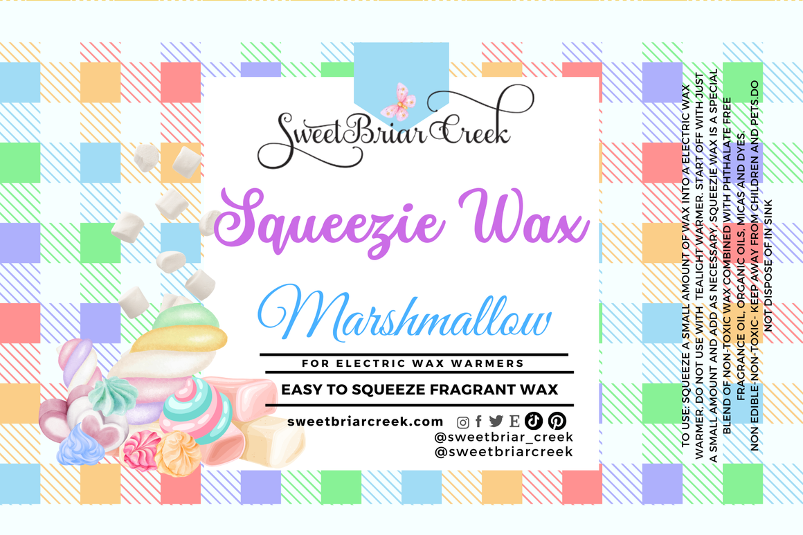 Marshmallow Squeezie Wax + Scoopable melts for Waxwarmer