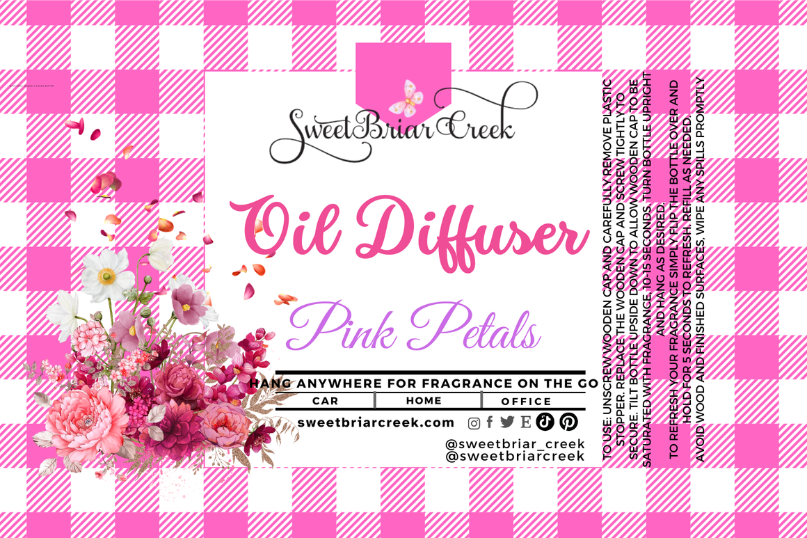 Pink Petals Hanging Car Diffuser & Refills