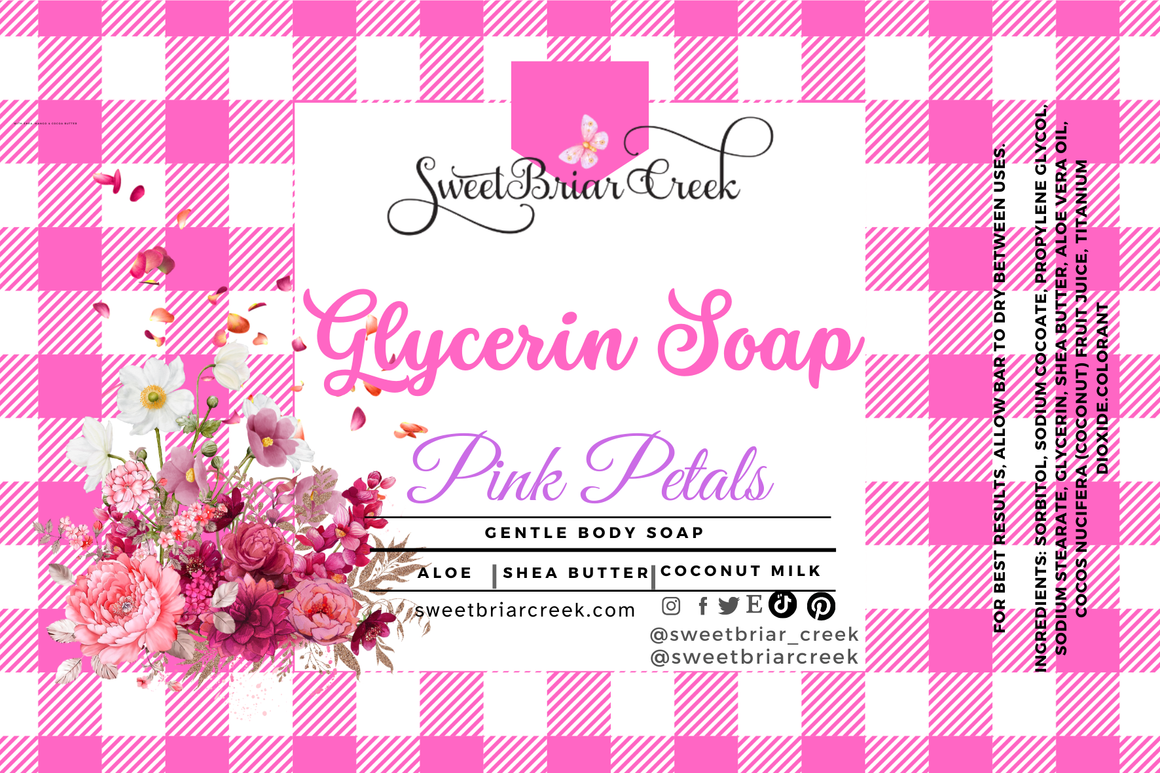 Pink Petals Glycerin Soap Bar