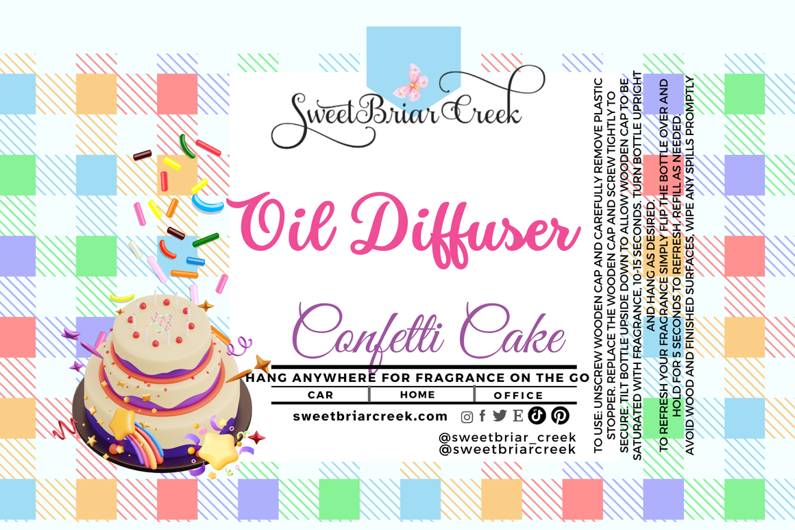 Confetti Cake Hanging Car Diffuser & Refills