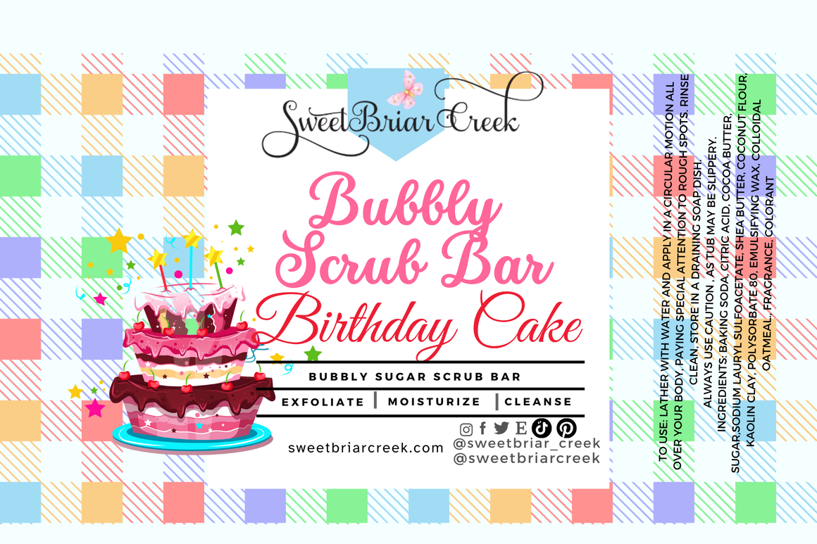 Birthday Cake Coffee Bubbly Scrub Body Bars