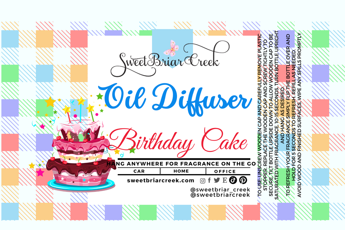 Birthday Cakes Hanging Car Diffuser & Refills