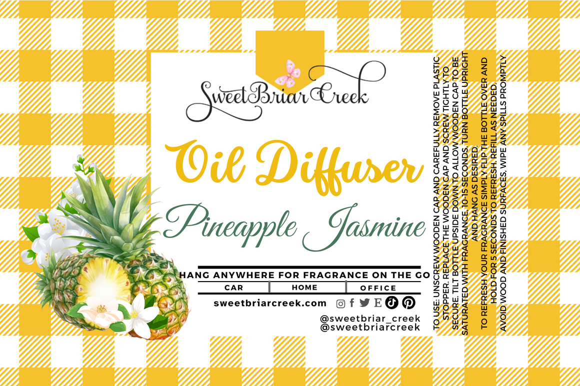 Pineapple Jasmine Hanging Car Diffuser & Refills
