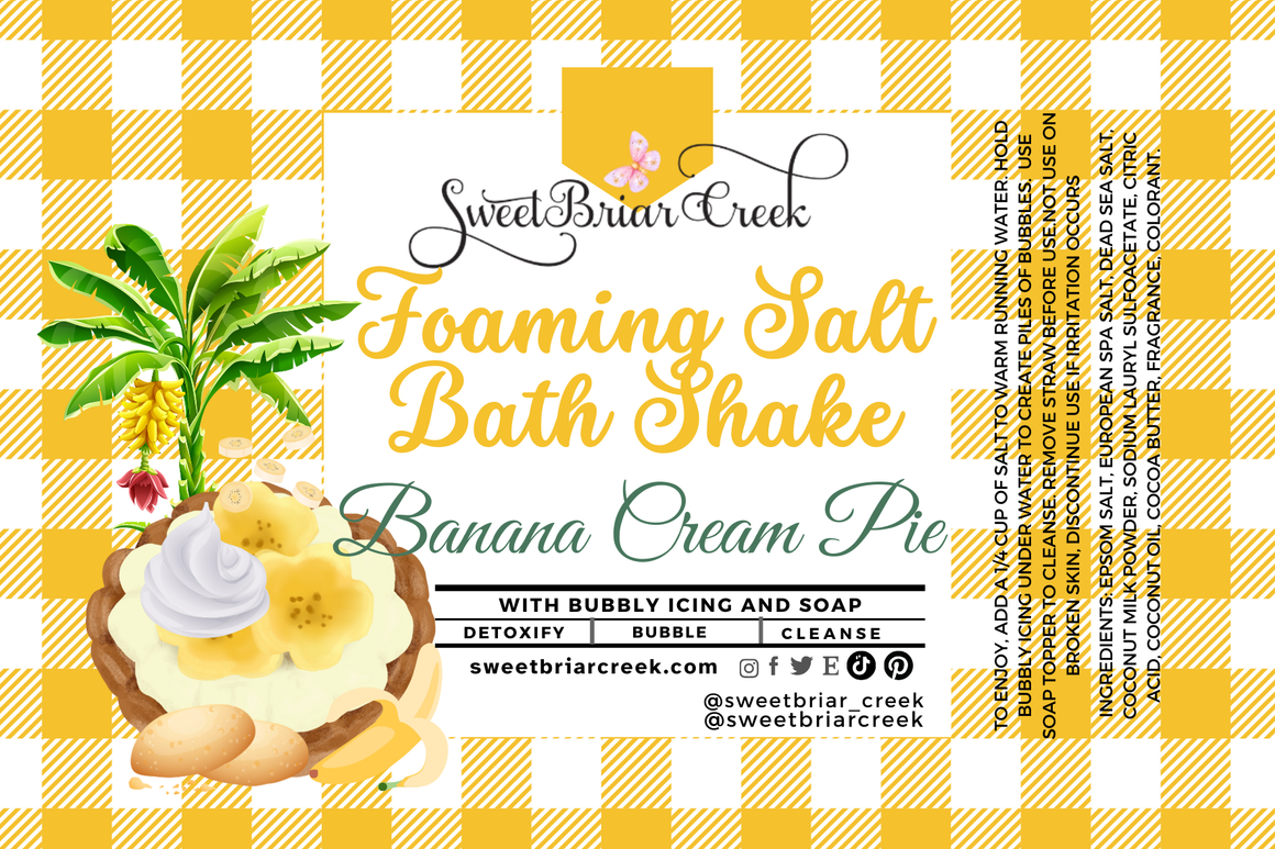 Banana Cream Pie Foaming Salt Bath Shake