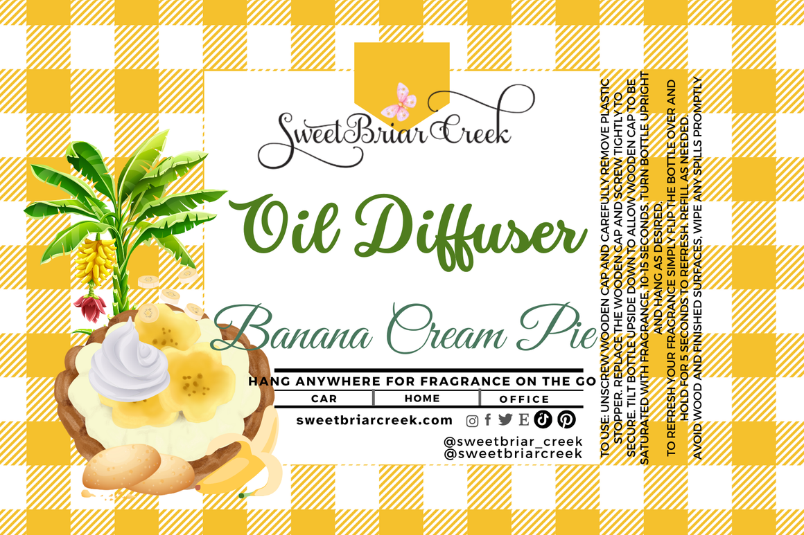 Banana Cream Pie Hanging Car Diffuser & Refills