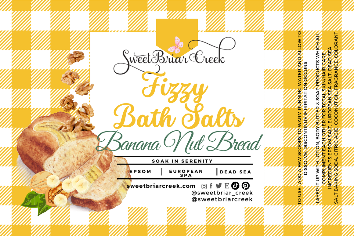 Banana Nut Bread Fizzy Bath Salt Soak