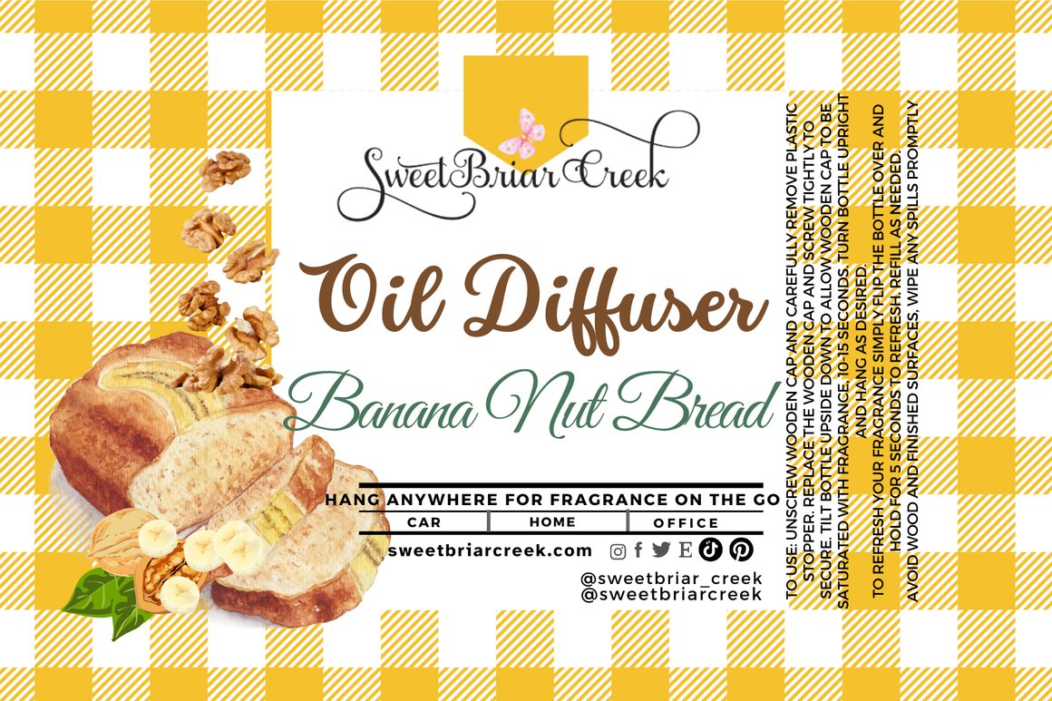 Banana Nut Bread Hanging Car Diffuser & Refills