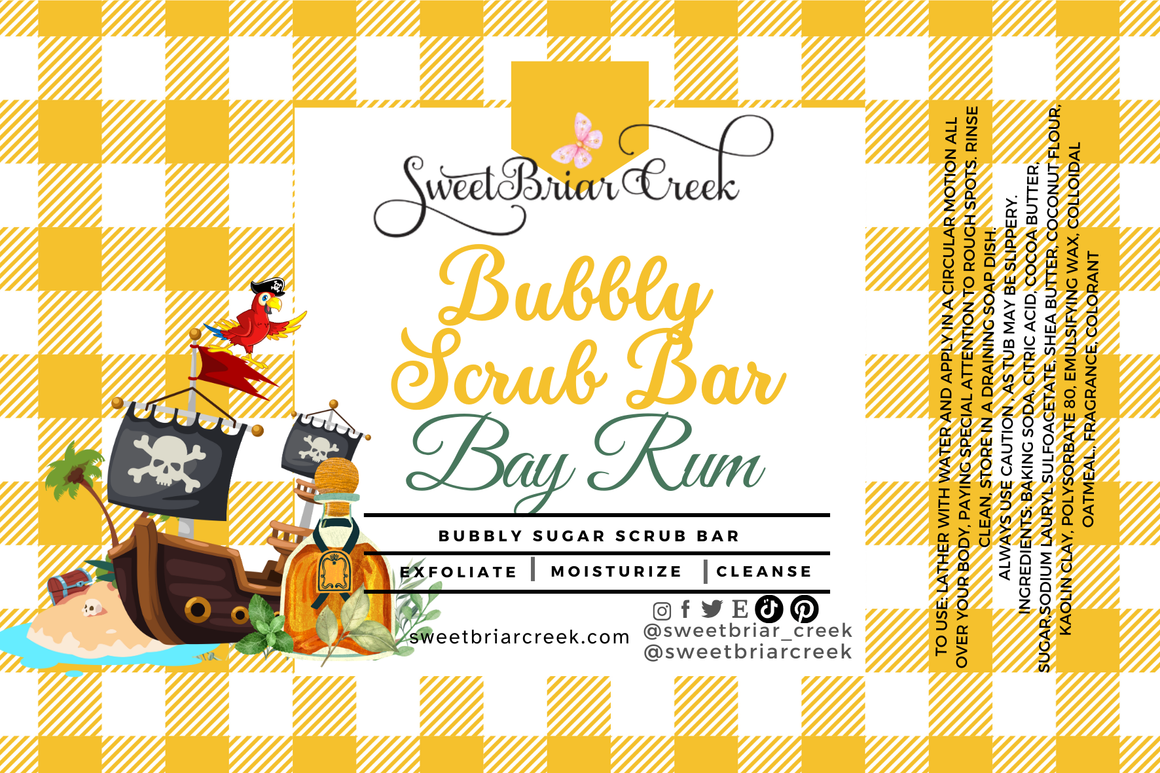 Bay Rum Pie Bubbly Scrub Body Bars
