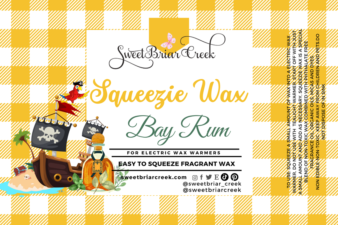 Bay Rum Squeezie Wax + Scoopable melts for Waxwarmer