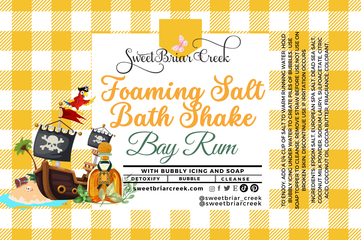 Bay Rum Foaming Salt Bath Shake