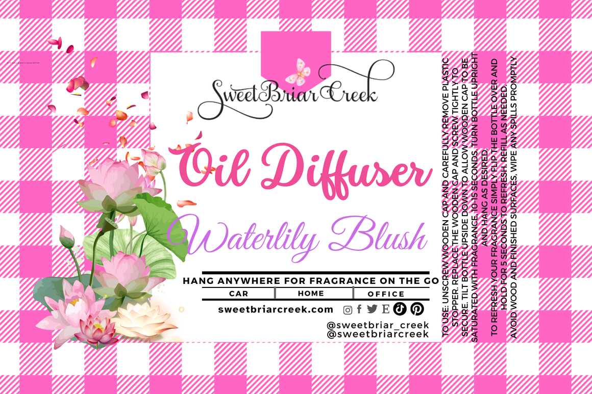 Waterlily Blush Hanging Car Diffuser & Refills