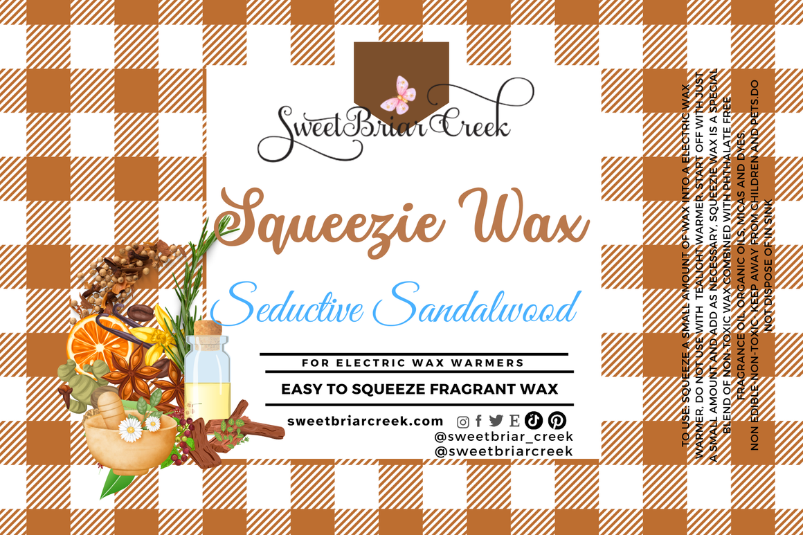 Seductive Sandalwood Squeezie Wax + Scoopable melts for Waxwarmer