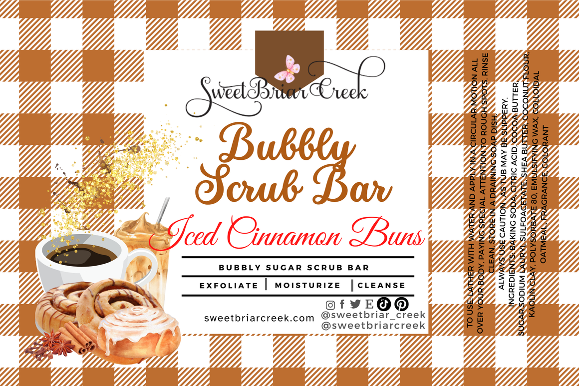 Iced Cinnamon Bun Bubbly Scrub Body Bars