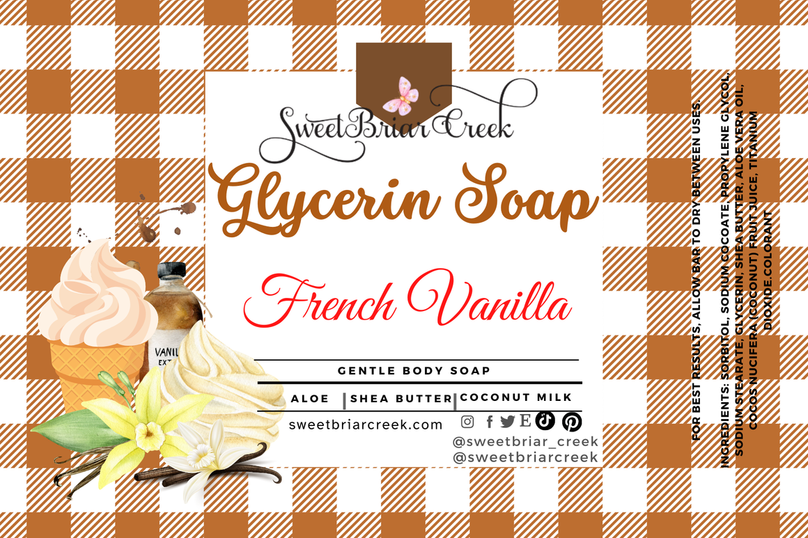 French Vanilla Glycerin Soap Bar
