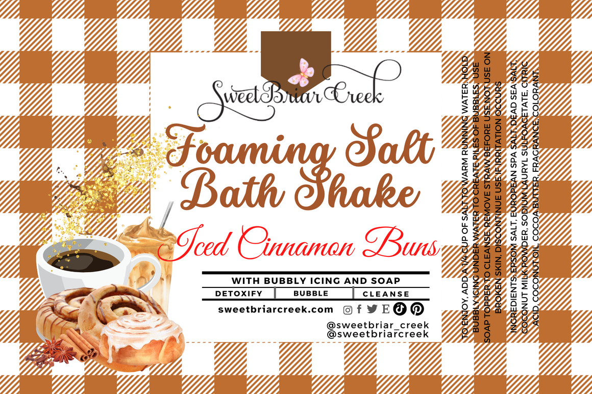 Iced Cinnamon Bun Foaming Salt Bath Shake