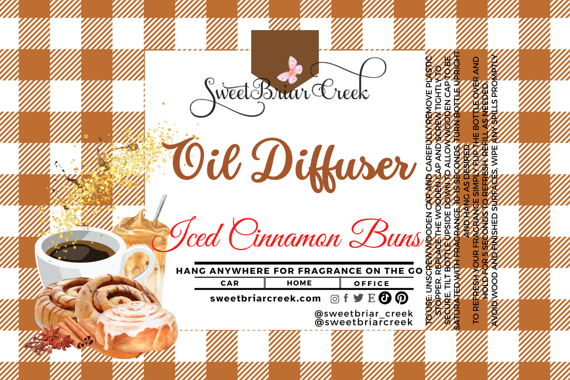 Iced Cinnamon Bun Hanging Car Diffuser & Refills