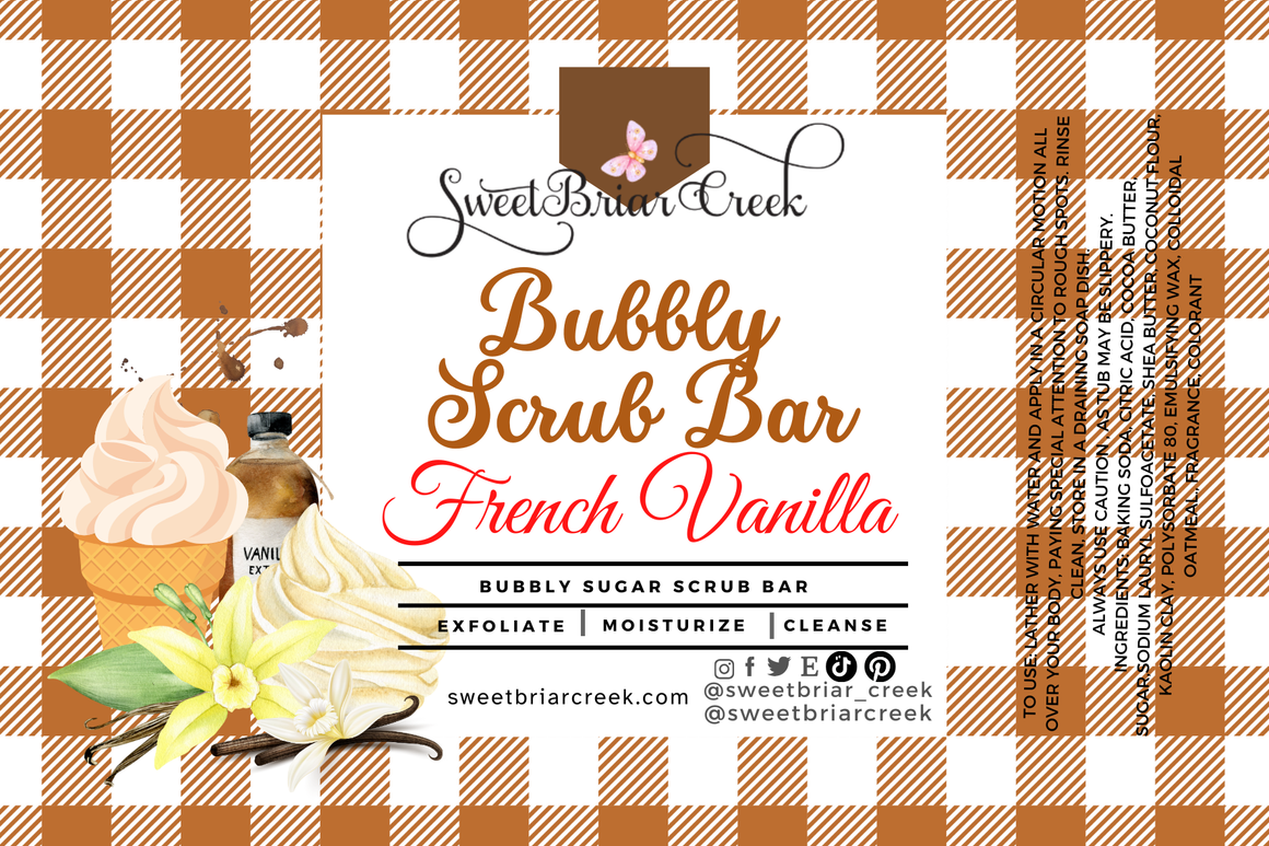 French Vanilla Bubbly Scrub Body Bars