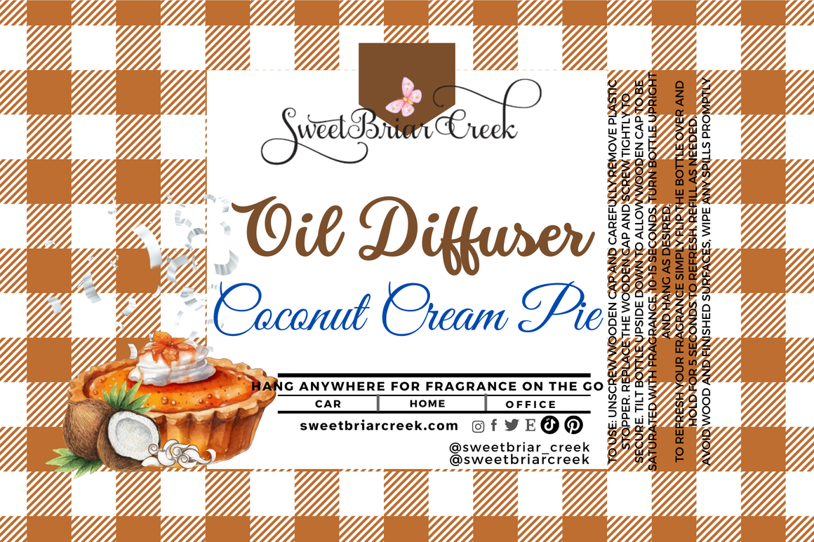 Coconut Cream Pie Hanging Car Diffuser & Refills