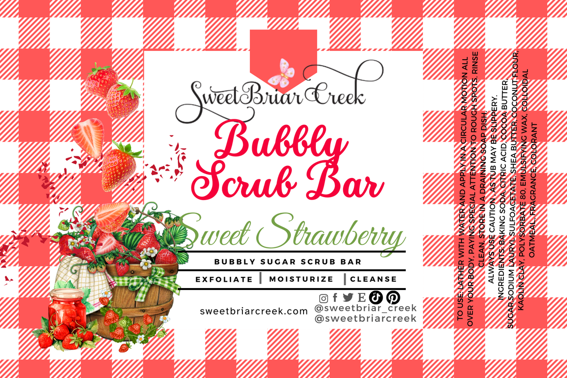 Sweet Strawberry Bubbly Scrub Body Bars
