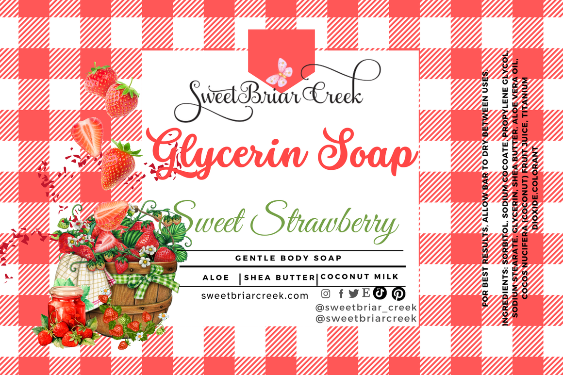 Sweet Strawberry Glycerin Soap Bar