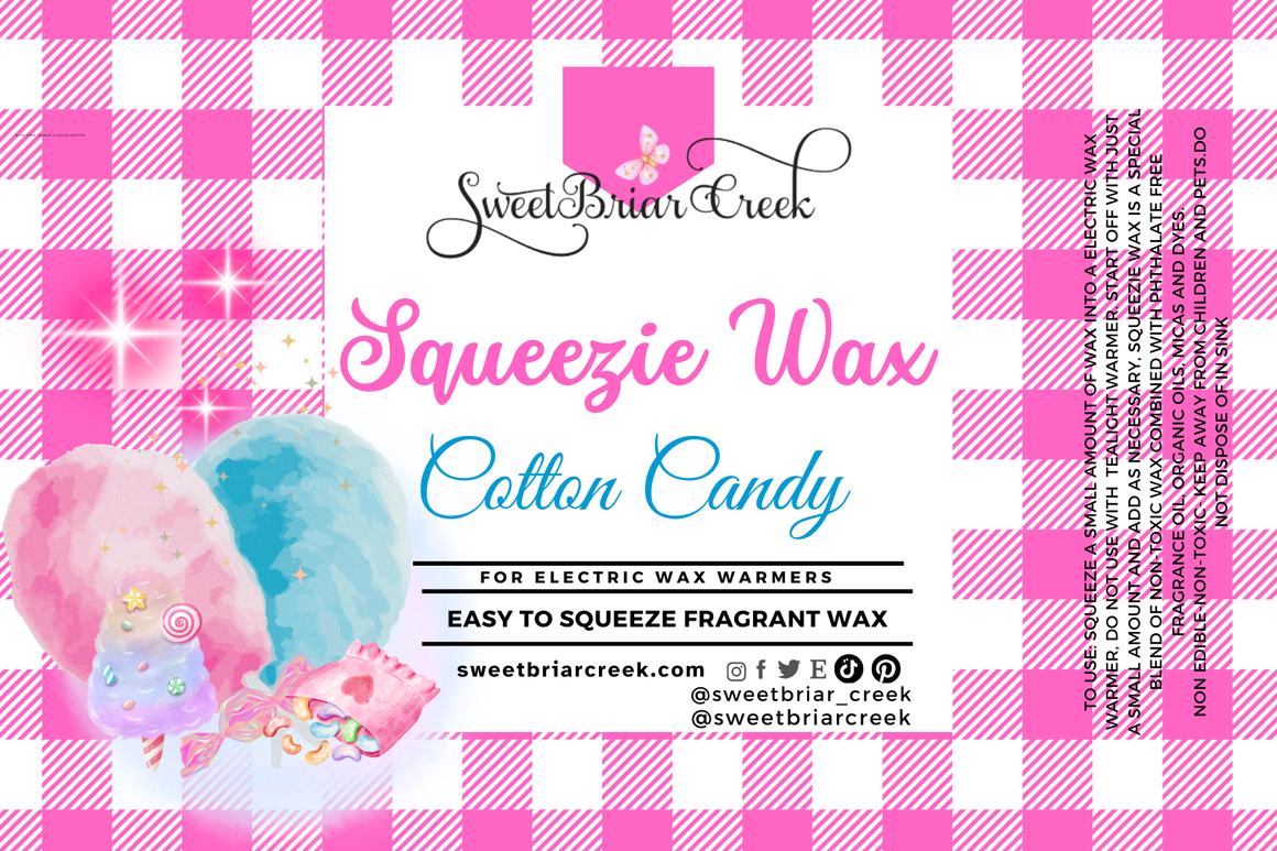 Cotton Candy Squeezie Wax + Scoopable melts for Waxwarmer