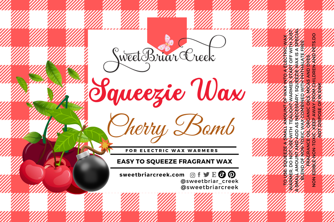 Cherry Bomb Squeezie Wax + Scoopable melts for Waxwarmer
