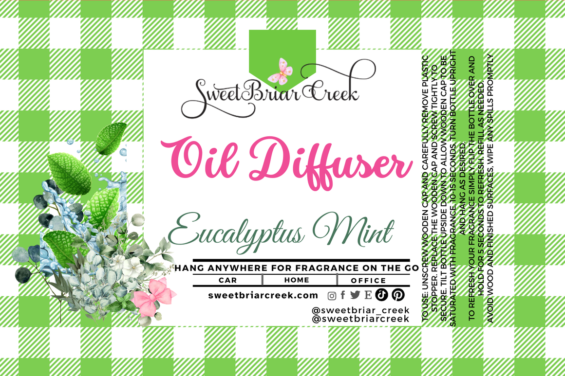 Eucalyptus Mint Hanging Car Diffuser & Refills
