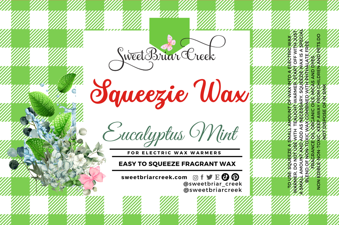 Eucalyptus Mint Squeezie Wax + Scoopable melts for Waxwarmer