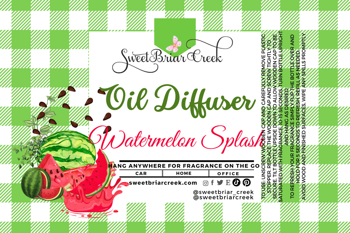 Watermelon Splash Hanging Car Diffuser & Refills