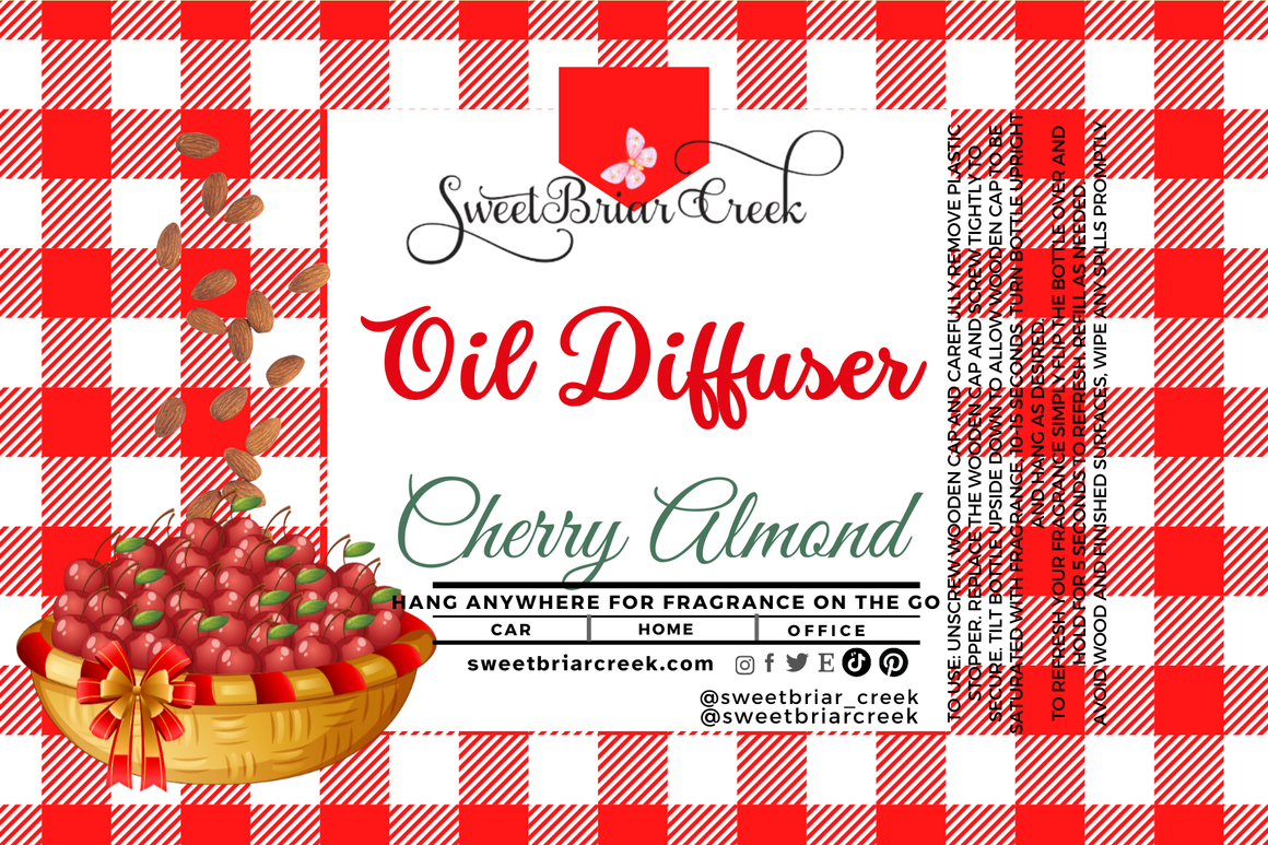 Cherry  Almond Hanging Car Diffuser & Refills