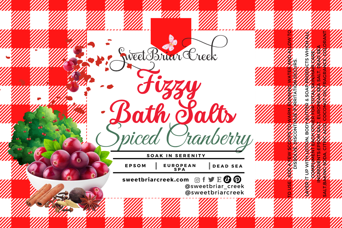 Spiced Cranberry Fizzy Bath Salt Soak