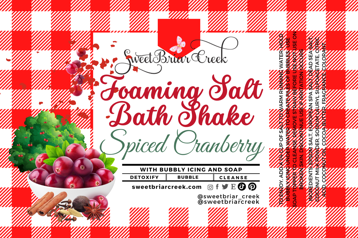 Spiced Cranberry Foaming Salt Bath Shake