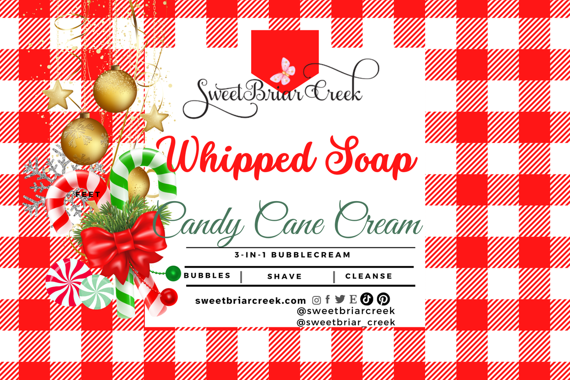 Candy Cane Cream Whipped Soap & Shaving Cream