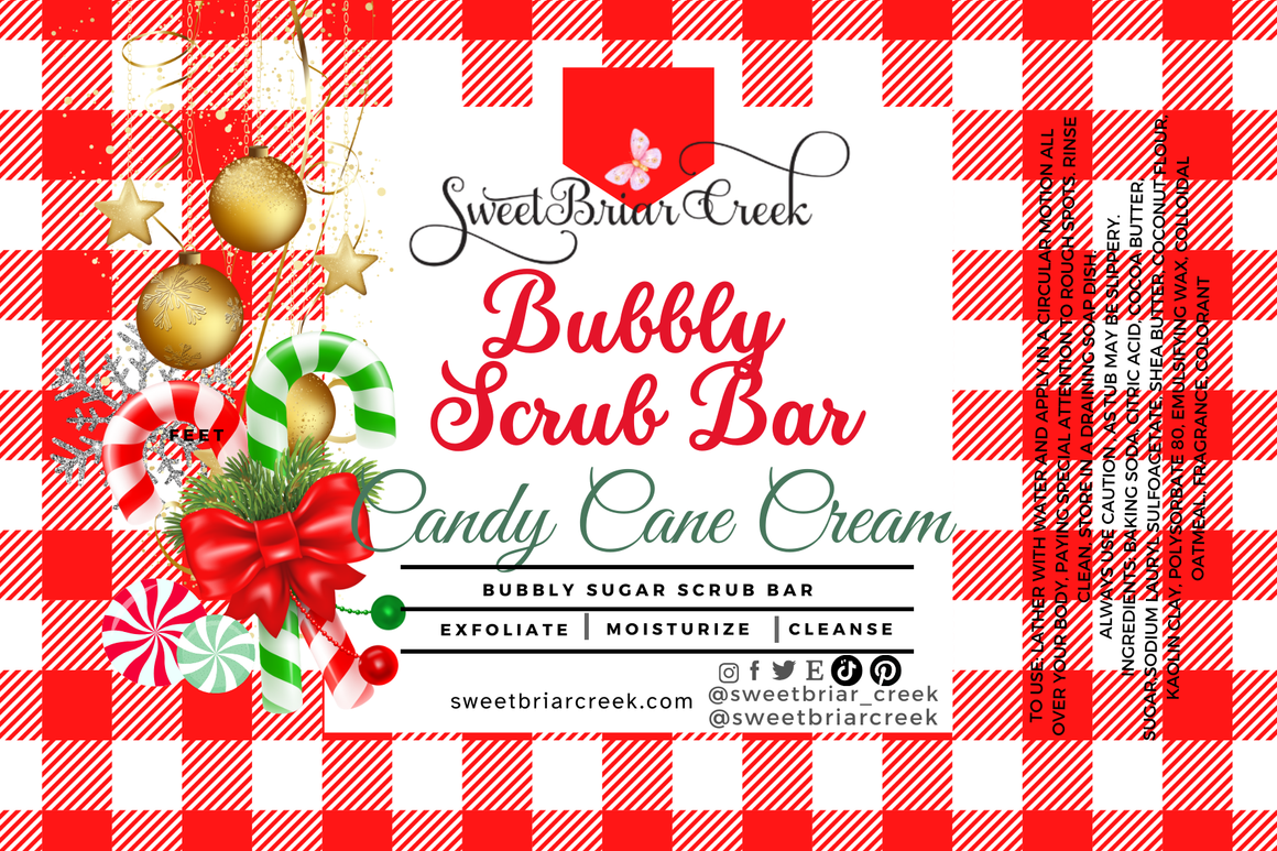 Candy Cane Cream Bubbly Scrub Body Bars