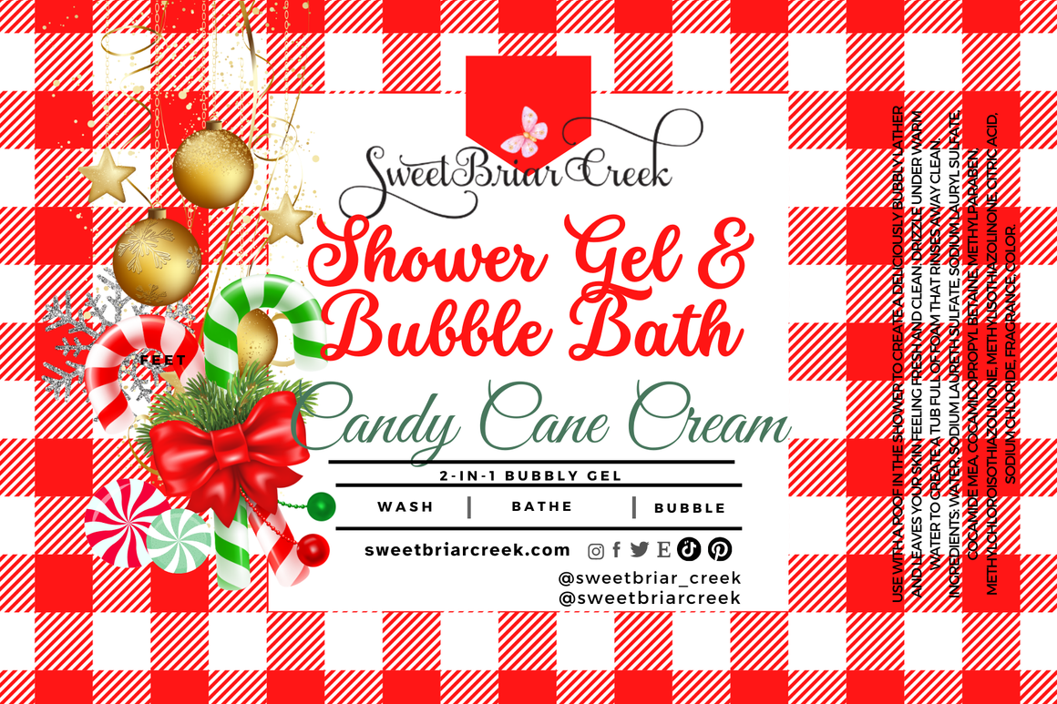Candy Cane Cream Body Wash + Bubble Bath