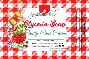 Candy Cane Cream Glycerin Soap Bar
