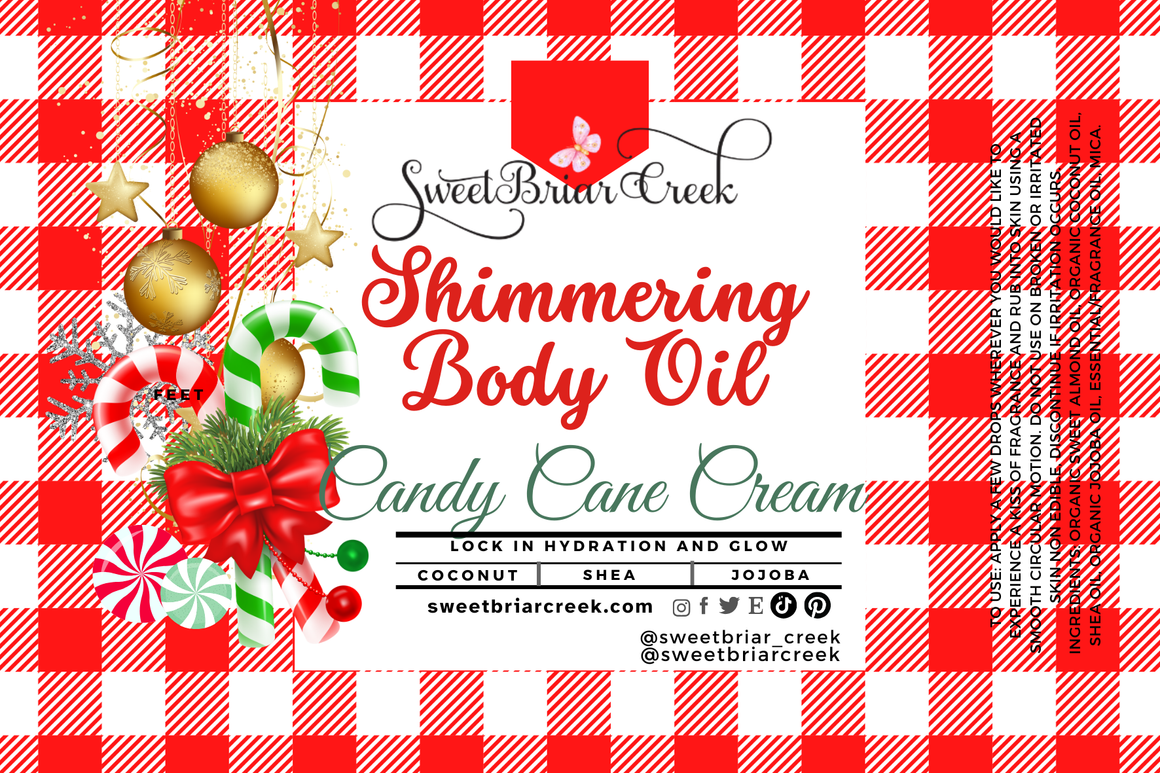 Candy Cane Cream Shimmering Body Oil