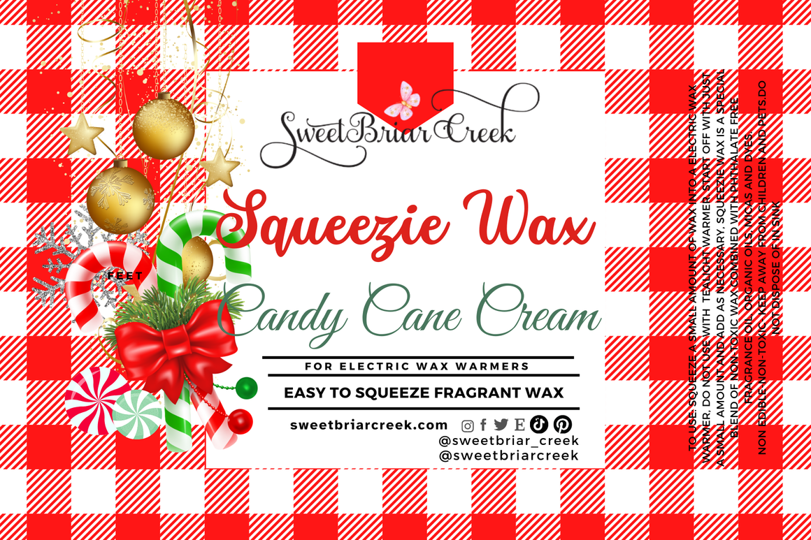 Candy Cane Cream Squeezie Wax + Scoopable melts for Waxwarmer