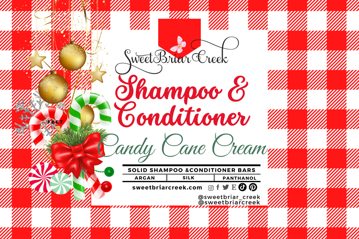 Candy Cane Cream Shampoo & Conditioner Bars