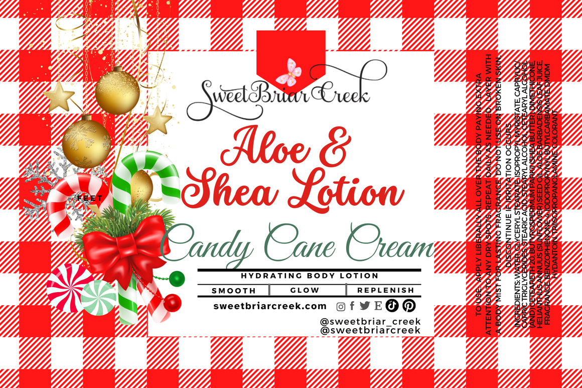 Candy Cane Cream Shea  & Aloe Body Lotion