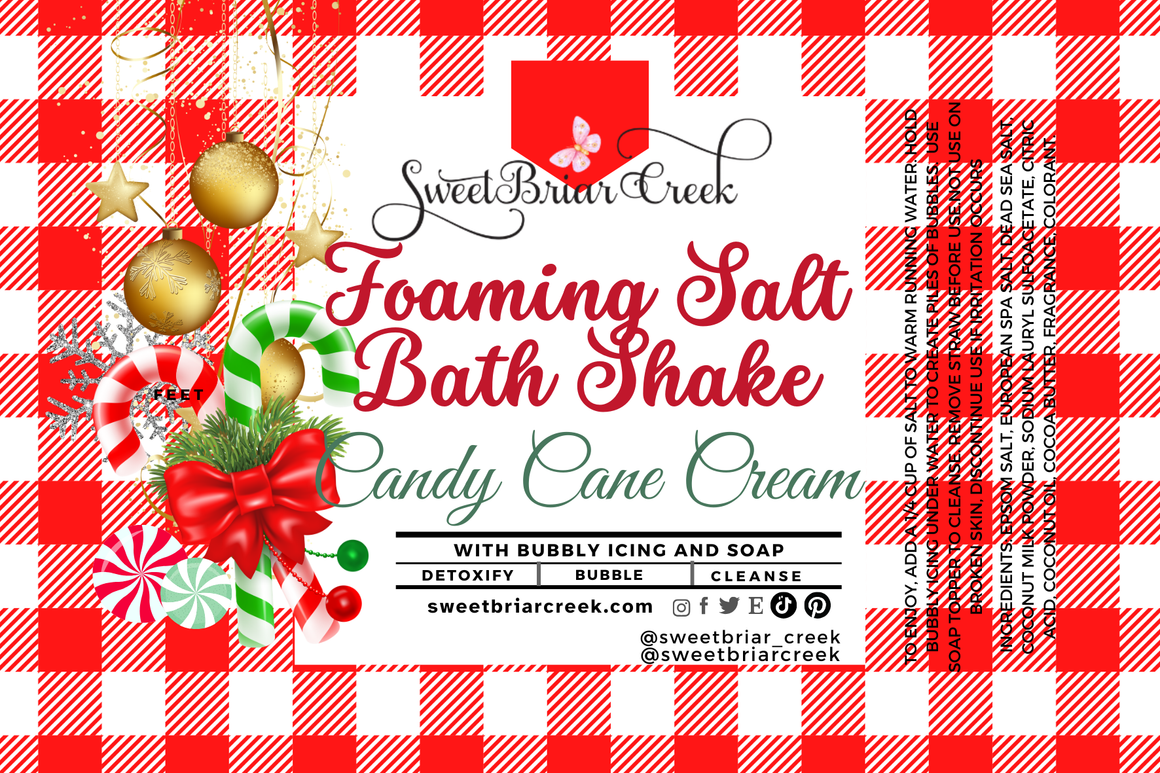 Candy Cane Cream Foaming Salt Bath Shake
