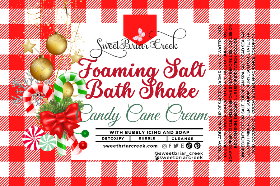 Candy Cane Cream Foaming Salt Bath Shake