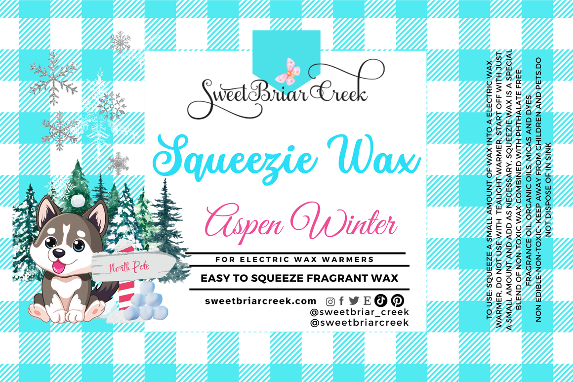 Aspen Winter Squeezie Wax + Scoopable melts for Waxwarmer