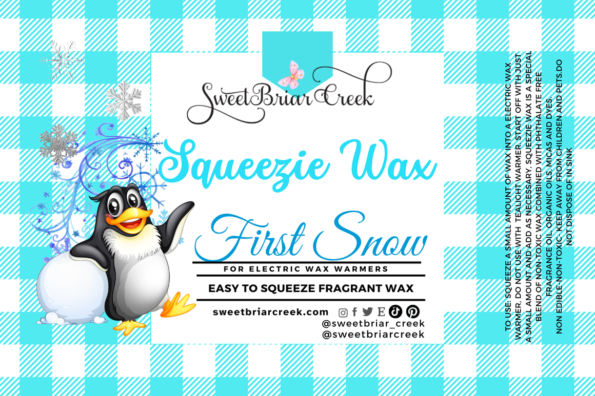 First Snow Squeezie Wax + Scoopable melts for Waxwarmer
