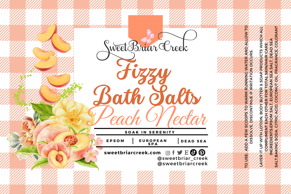 Peach Nectar Fizzy Bath Salt Soak