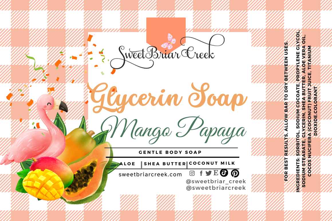 Mango Papaya Glycerin Soap Bar