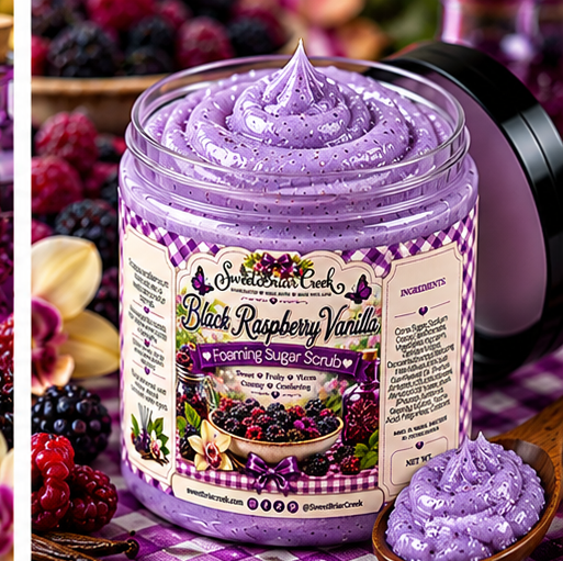 Black Raspberry Vanilla Foaming Sugar Scrub